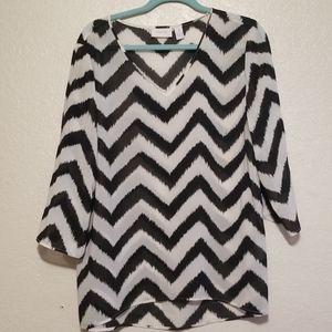 Black and White blouse Chico's 3